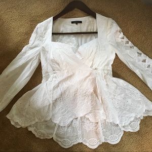 nannette lepore White eyelet blouse
